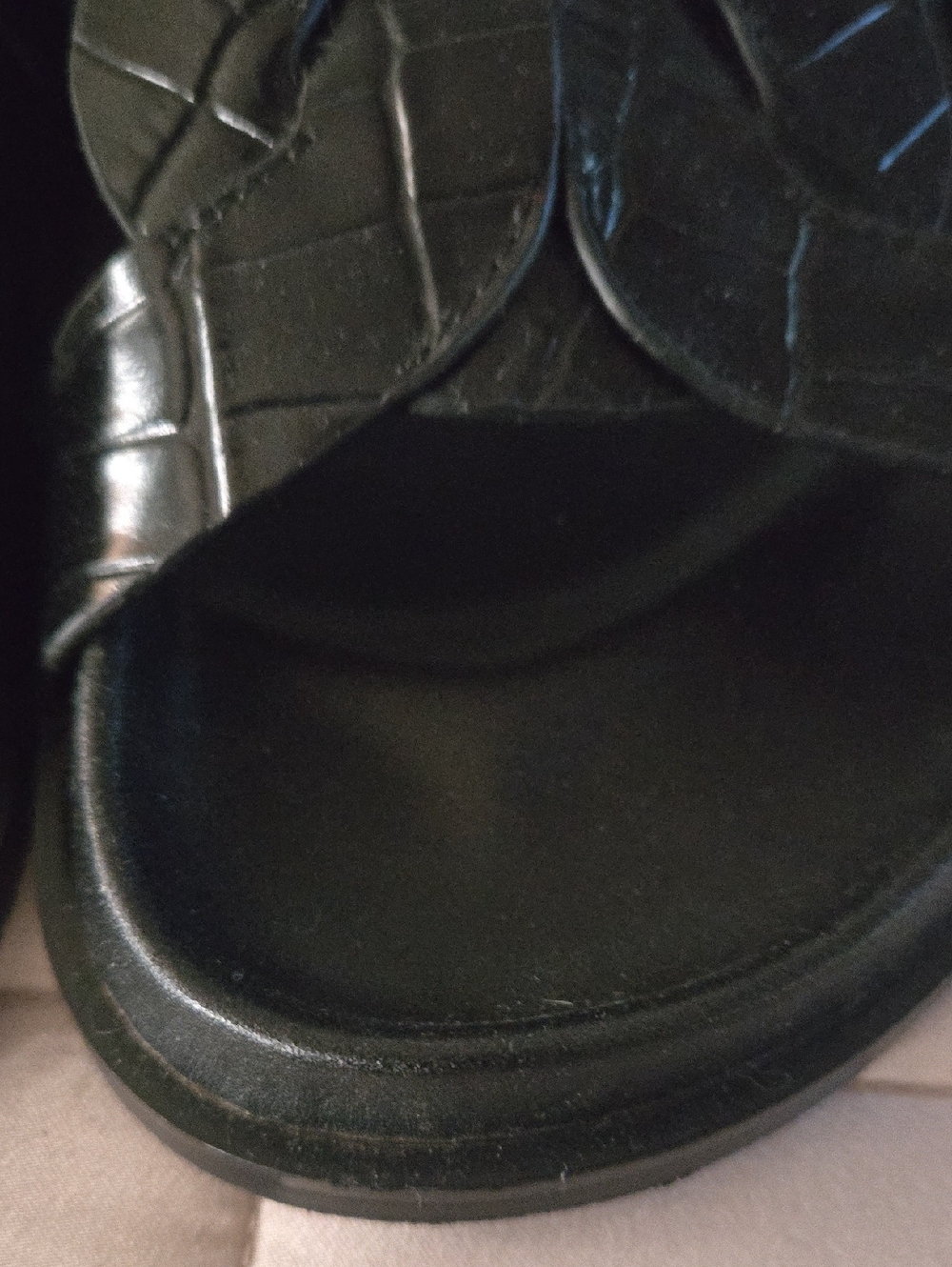 Toteme Black Croc-Embossed Gladiator Sandals - Picture 6 of 15